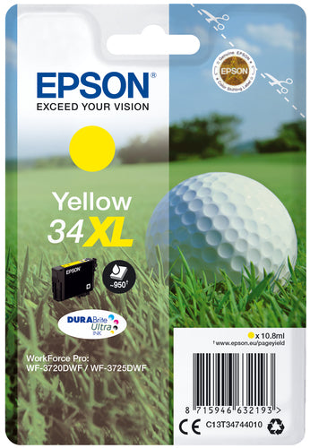 Epson Golf ball Singlepack Yellow 34XL DURABrite Ultra Ink Epson Golf ball Singlepack Yellow 34XL DURABrite Ultra Ink